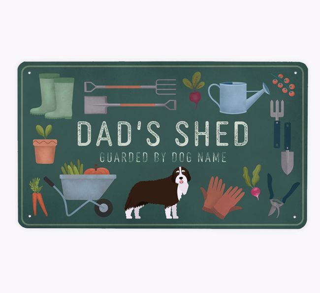 Dad's Shed: Personalized {breedFullName} Metal Garden Sign